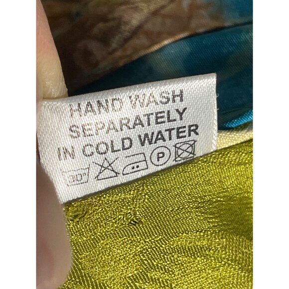 Wrap Sari Skirt Maxi Reversible Layers Silk Chiffon Satin Boho Gypsy Womens 1 Sz - Picture 8 of 10